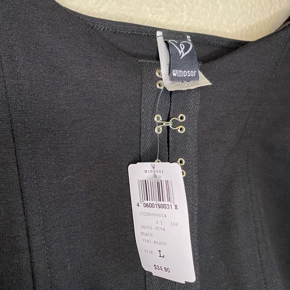 NWT Windsor Black Up a Notch Hook and Eye Corset Cropped Top size large 🖤 - Picture 6 of 14